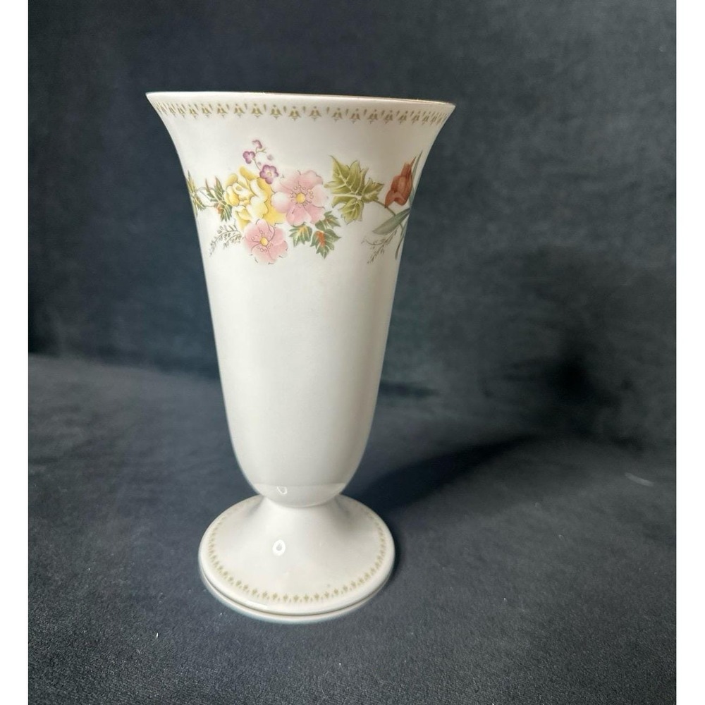 VTG Westwood Mirabelle Trumpet Floral Vase Decorative Pedestal Cottagecore 7" H